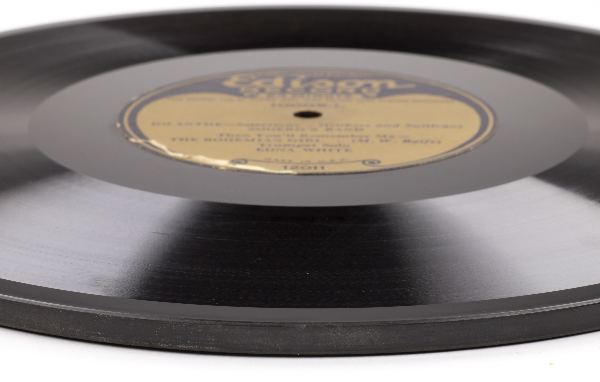 Close up showing thickness of record