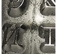 Close up picture of type ball for IBM Selectric typewriter.